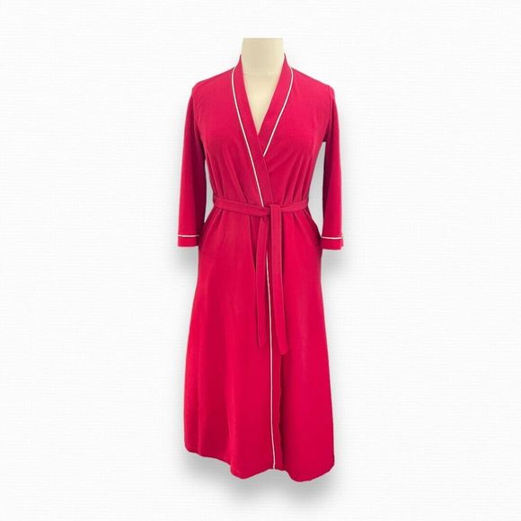 Vanity Fair Other - Vanity Fair Velour Raspberry Robe Size Small Vintage Bath Robe House Coat Womens